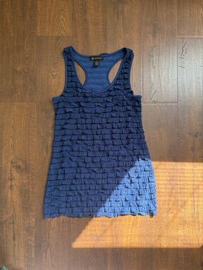 Blue ruffled tank top